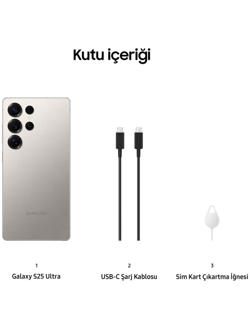 Samsung Galaxy S25 Ultra 1 Tb 12 GB Ram (Samsung Türkiye Garantili) Gri Titanyum