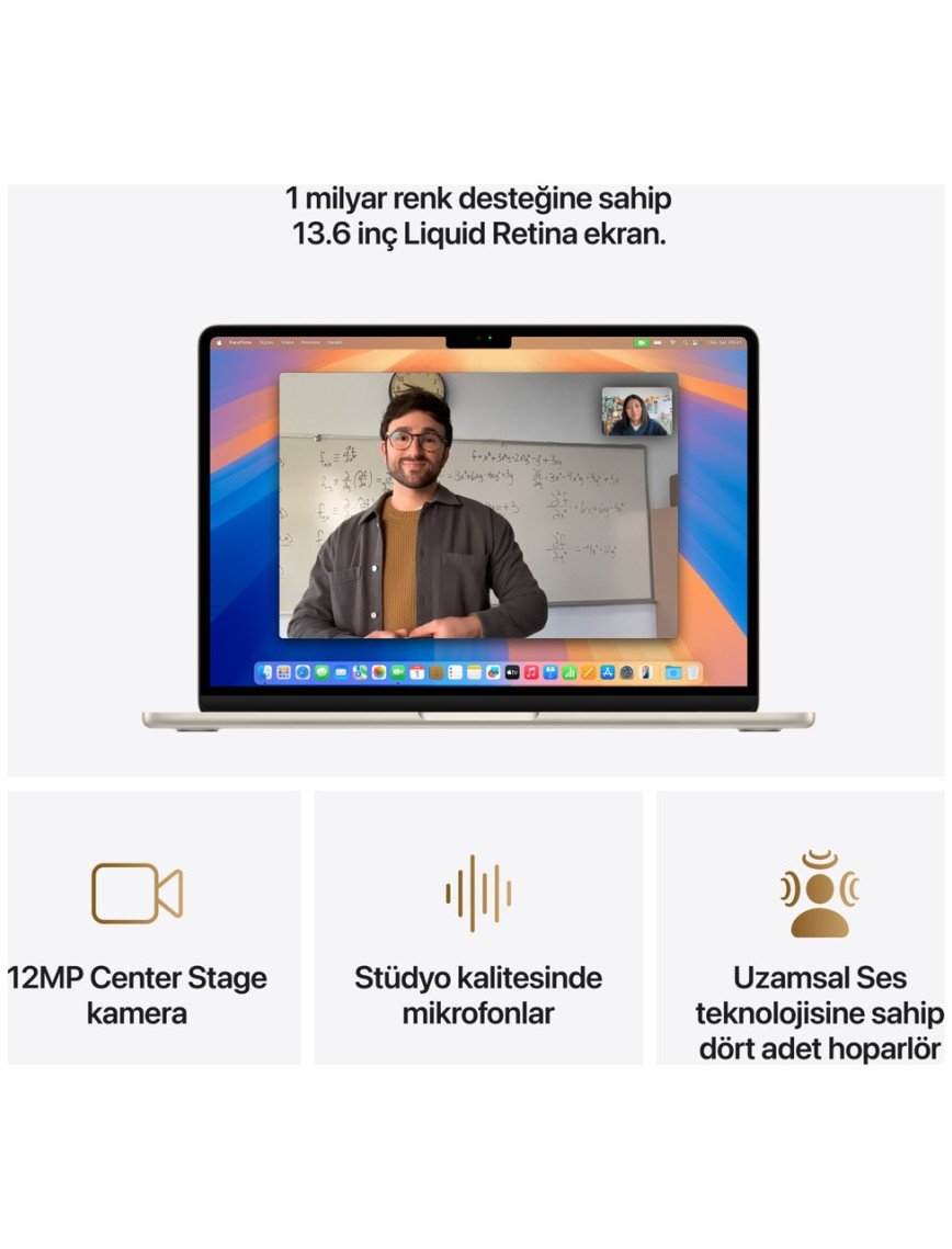 Apple MacBook Air M4 24GB 512GB SSD macOS 13" Taşınabilir Bilgisayar Yıldız Işığı MC6A4TU/A