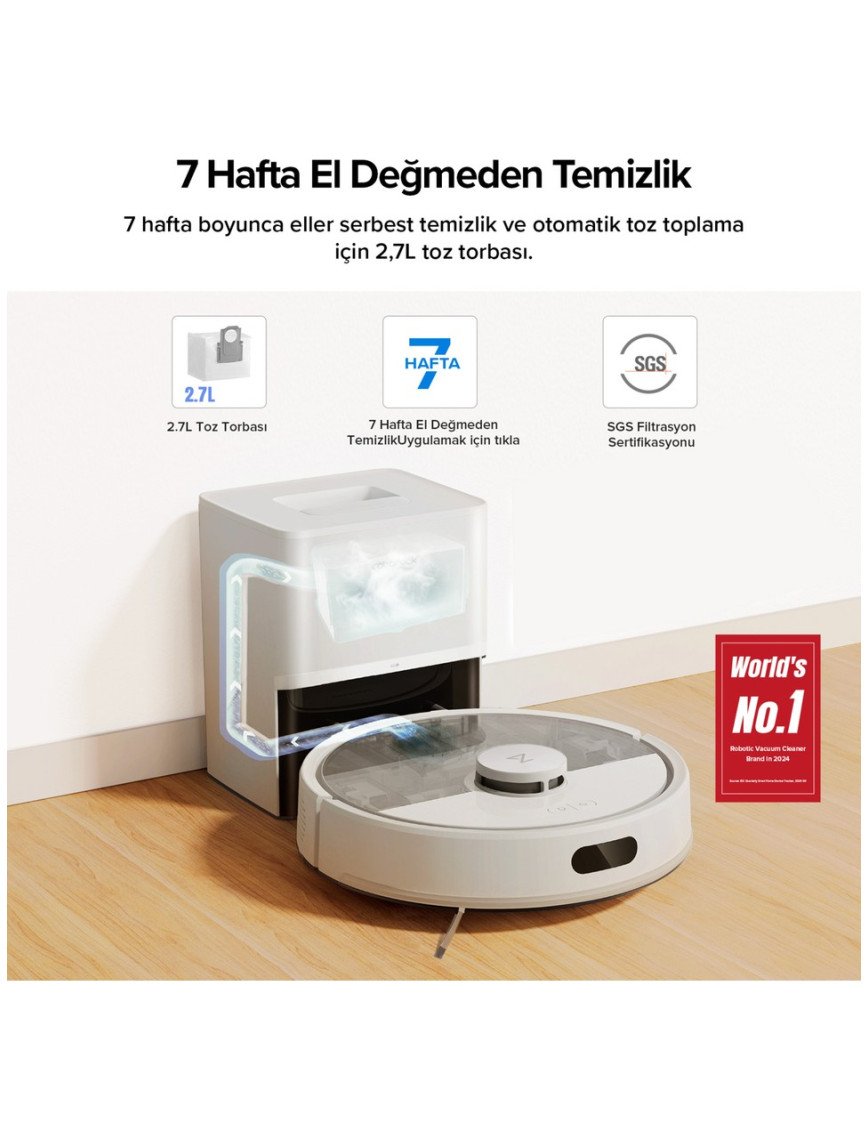 Roborock Q8 Plus Akıllı Robot Robot Süpürge - Beyaz